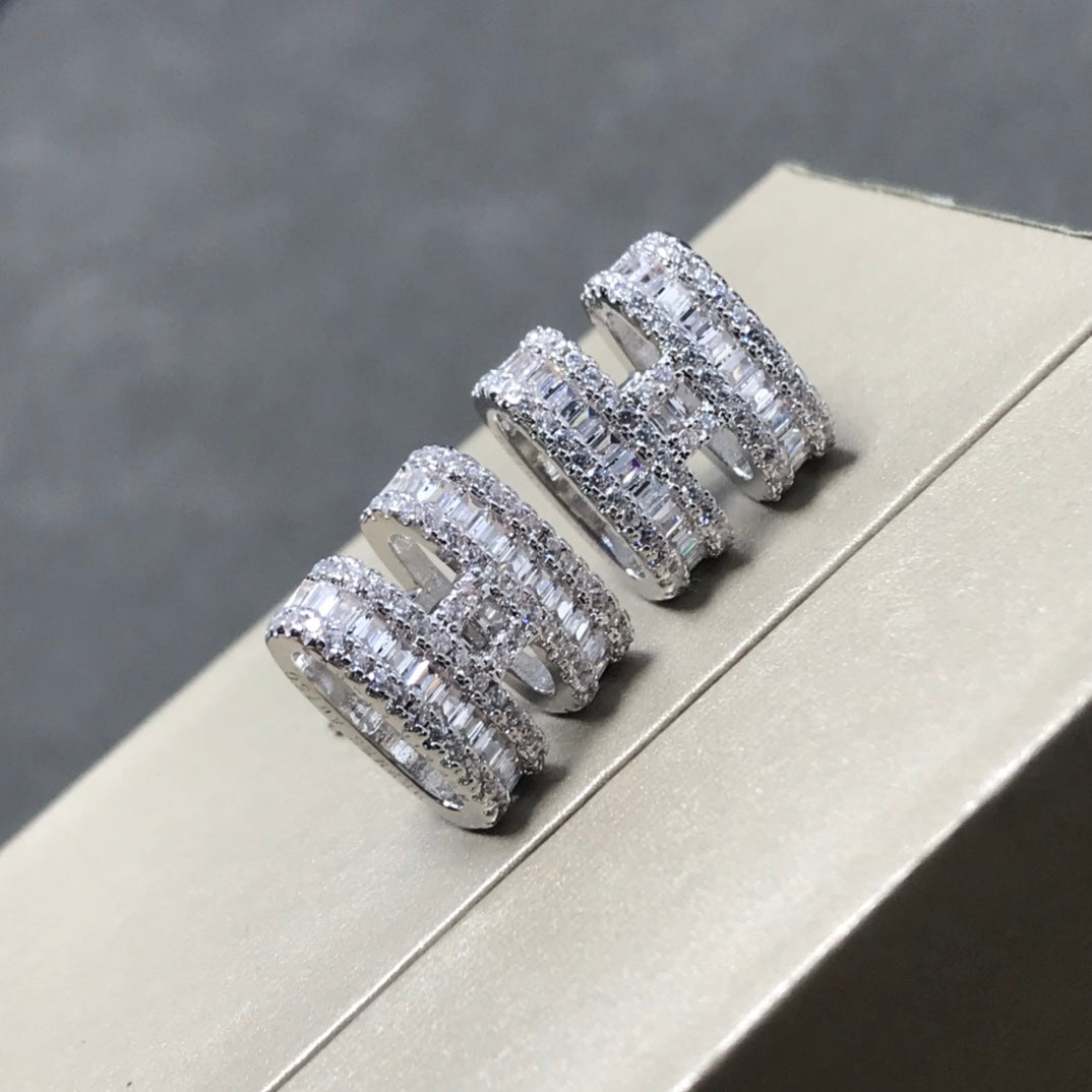 18K Pop Hermes Diamonds Earrings