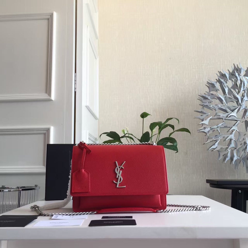 SUNSET 22 HANDBAG IN CHERRY RED CALFSKIN