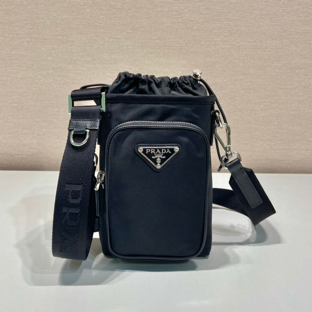 PRADA PHONE BAG 18 IN BLACK RE-NYLON
