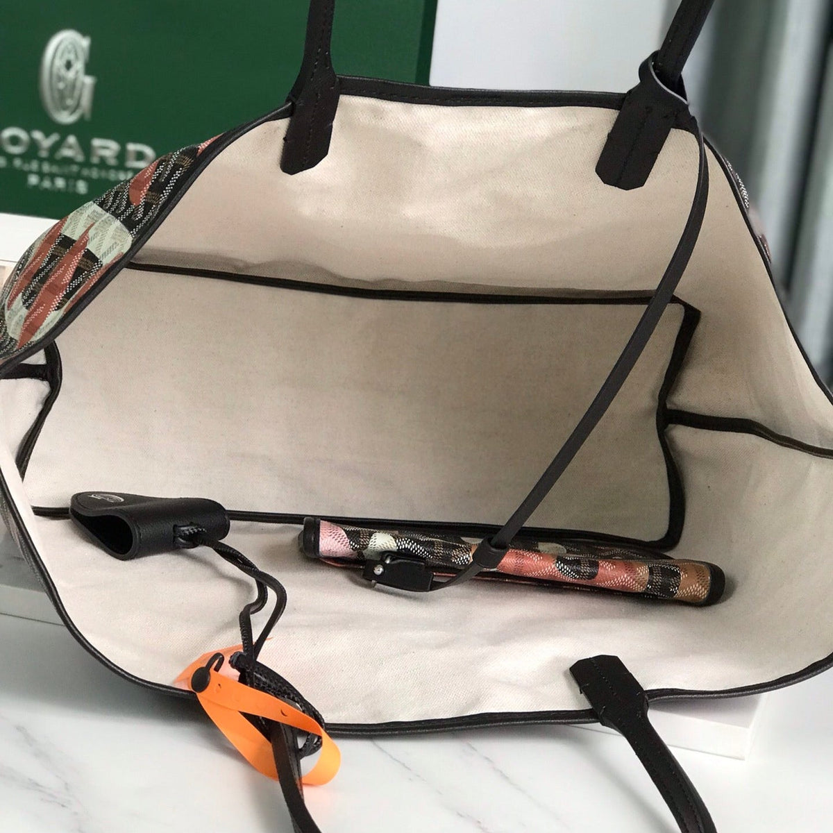 SAINT LOUIS PM BAG 34 IN PINK LETTRES CAMOUFLAGE GOYARDINE CANVAS