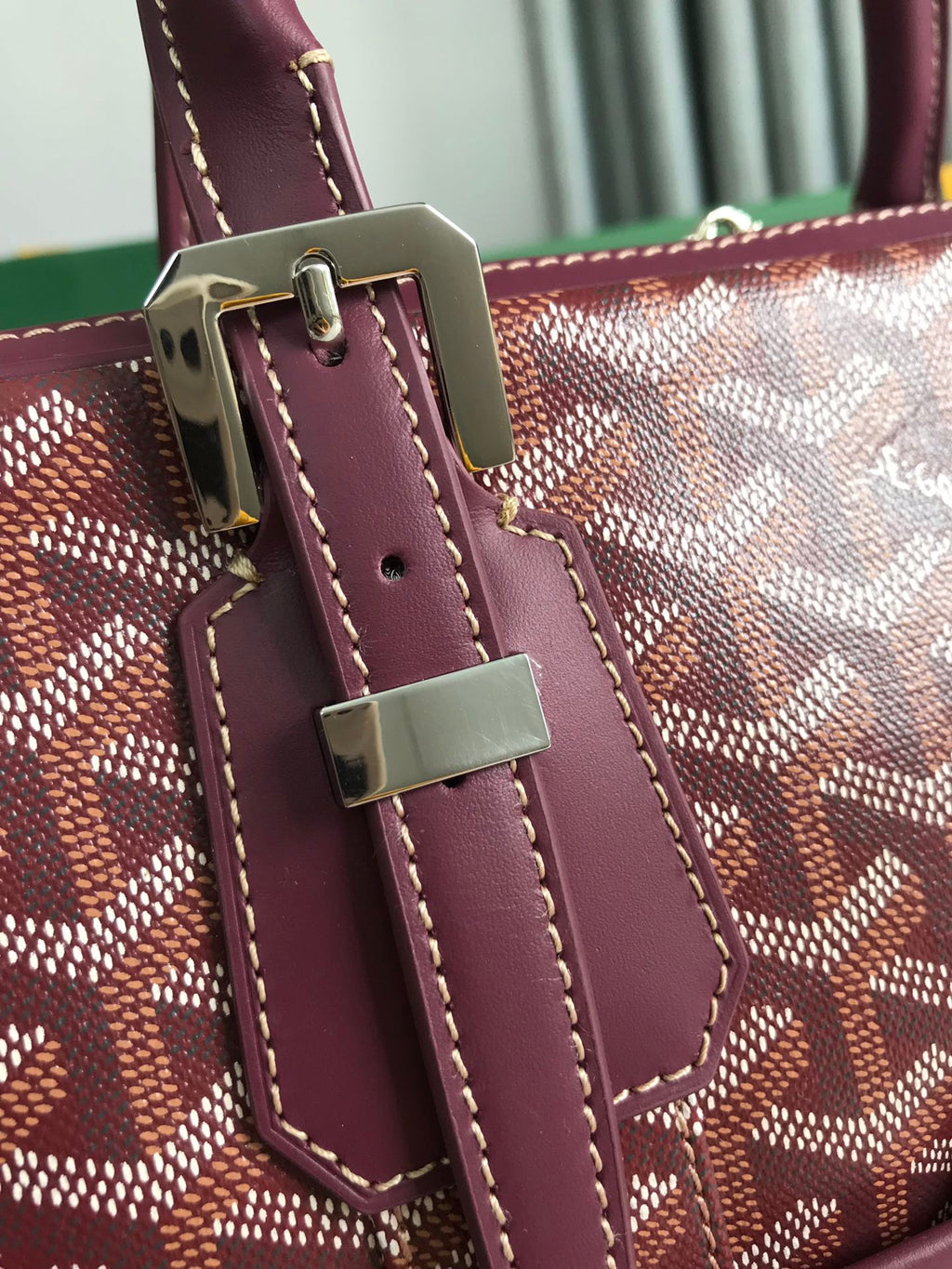 AMBASSADE DOCUMENT CASE 35 IN WINE RED GOYARDINE CANVAS