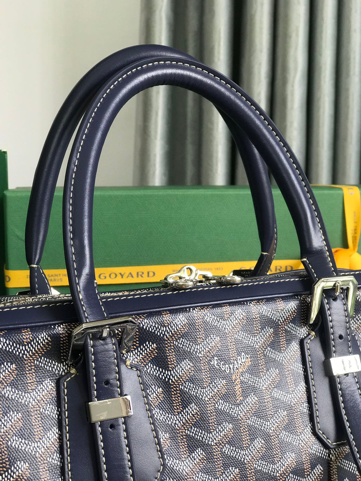 AMBASSADE DOCUMENT CASE 35 IN NAVY BLUE GOYARDINE CANVAS