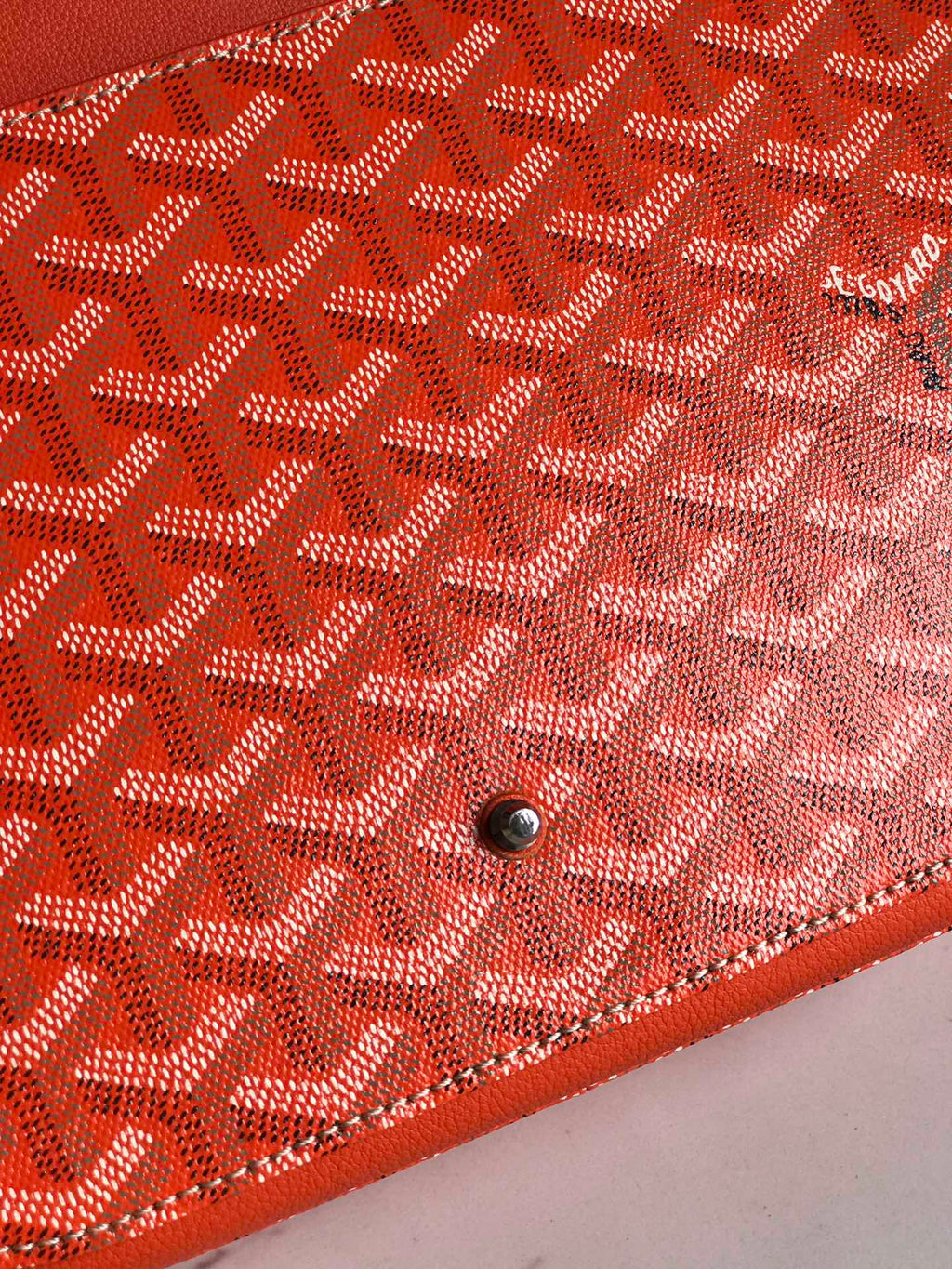 233 BAG 25 IN ORANGE CALFKIN AND GOYARDINE CANVAS