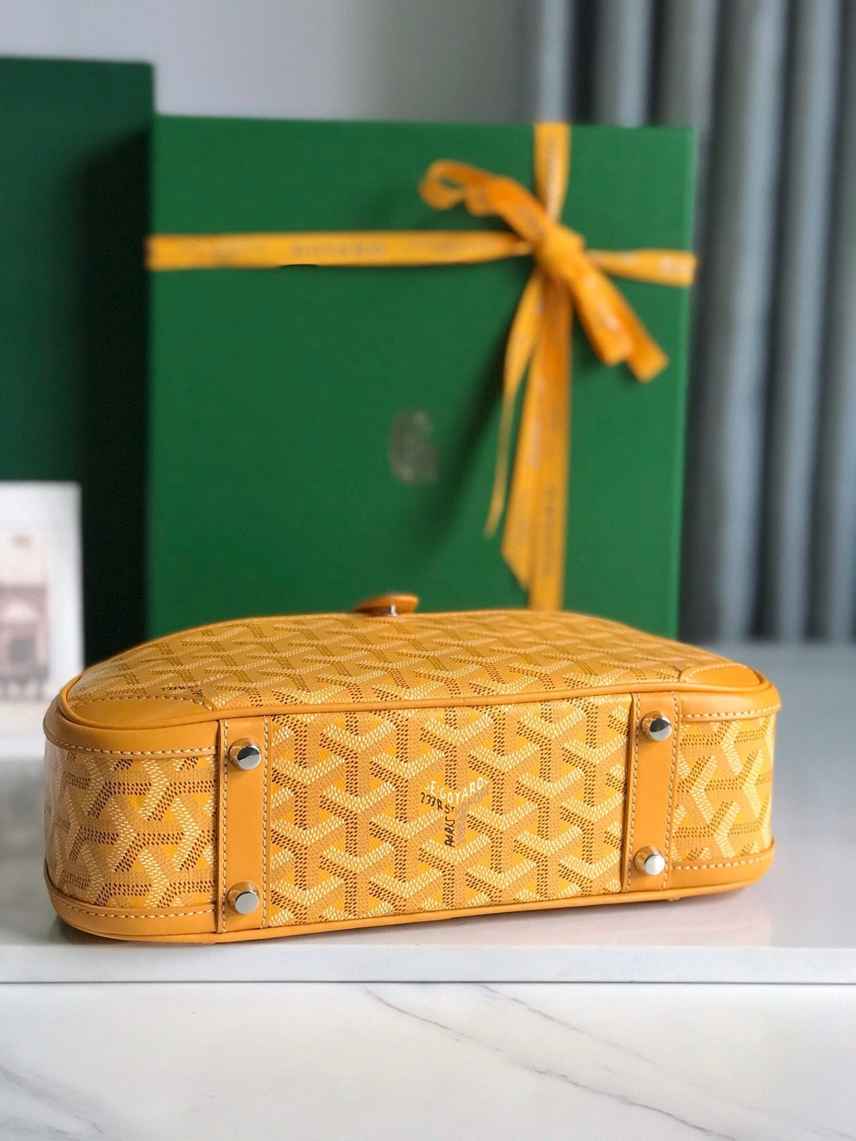 SAINT JEANNE MINI BAG 26 IN YELLOW GOYARDINE CANVAS AND CALFSKIN