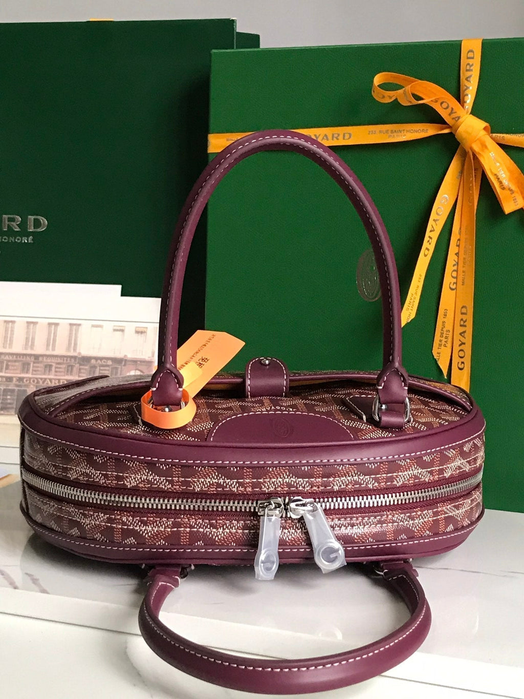 SAINT JEANNE MINI BAG 26 IN CANNON PINK GOYARDINE CANVAS AND CALFSKIN