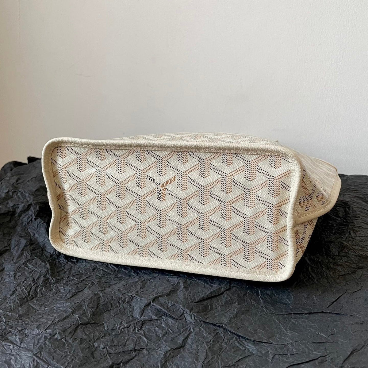 ANJOU MINI BAG 20 IN BEIGE GOYARDINE CANVAS AND CALFSKIN
