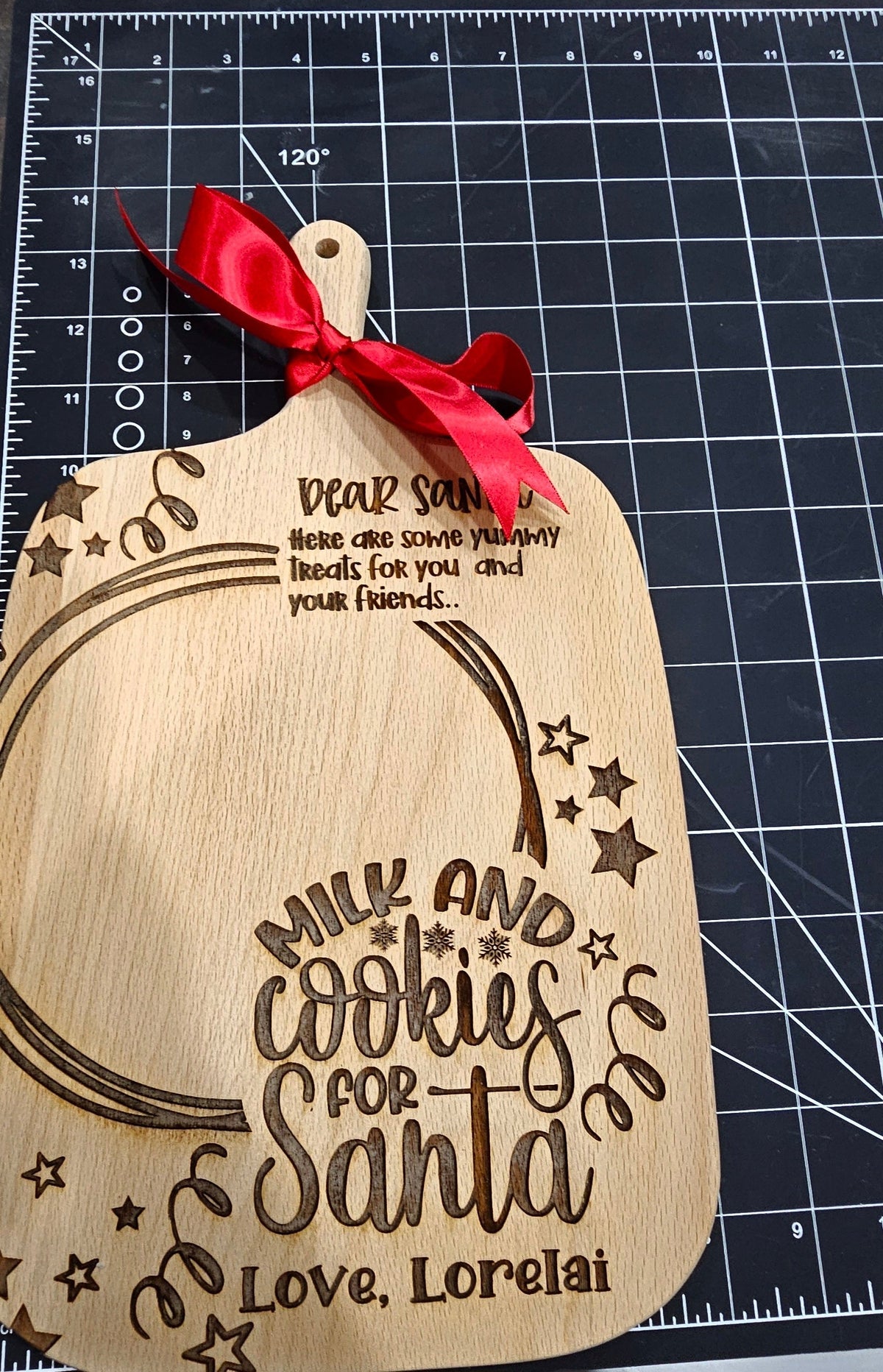 Personalized Santa Cookie Board for Christmas Eve, Plate/ Tray , Santa Treat Tray, Santa Christmas Eve Board, Cookies For Santa, Christmas Eve Cookie Tray, Personalized Santa Snack Tray