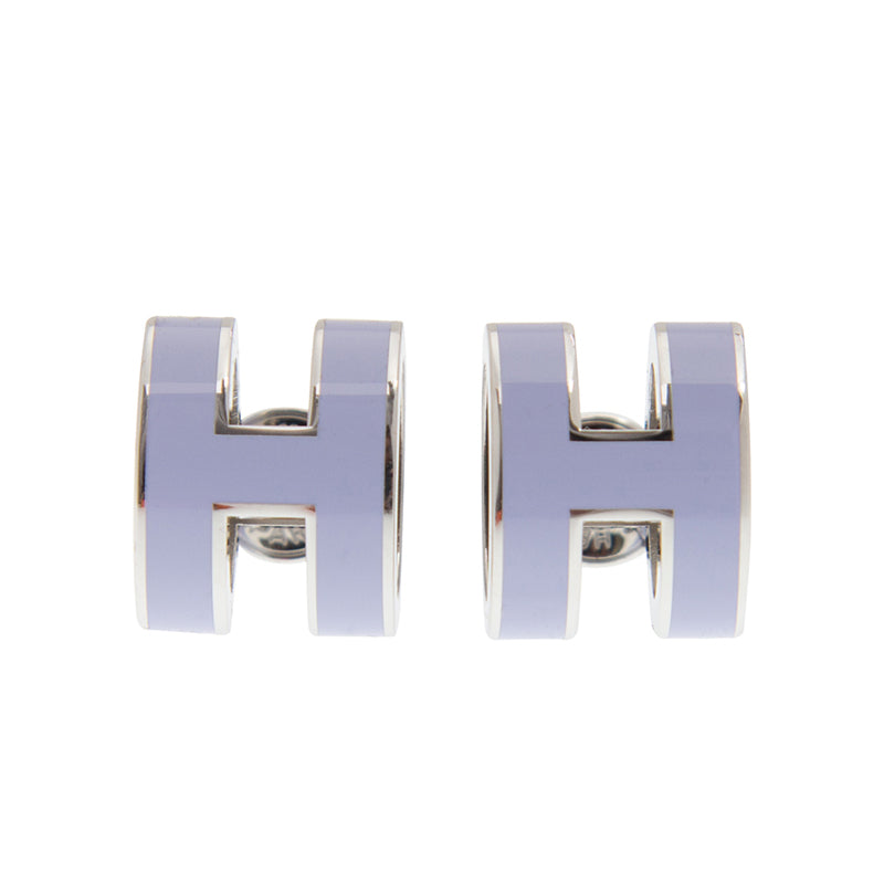 18K Mini Pop Hermes Purple Earrings