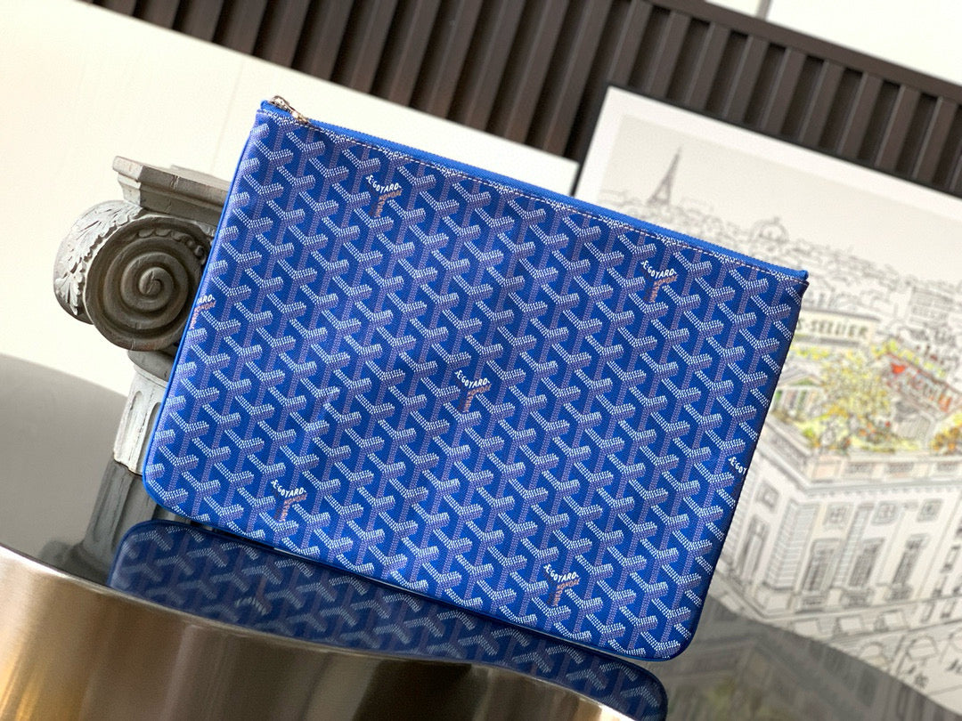 SENAT POCHETTE IN SKY BLUE GOYARDINE CANVAS