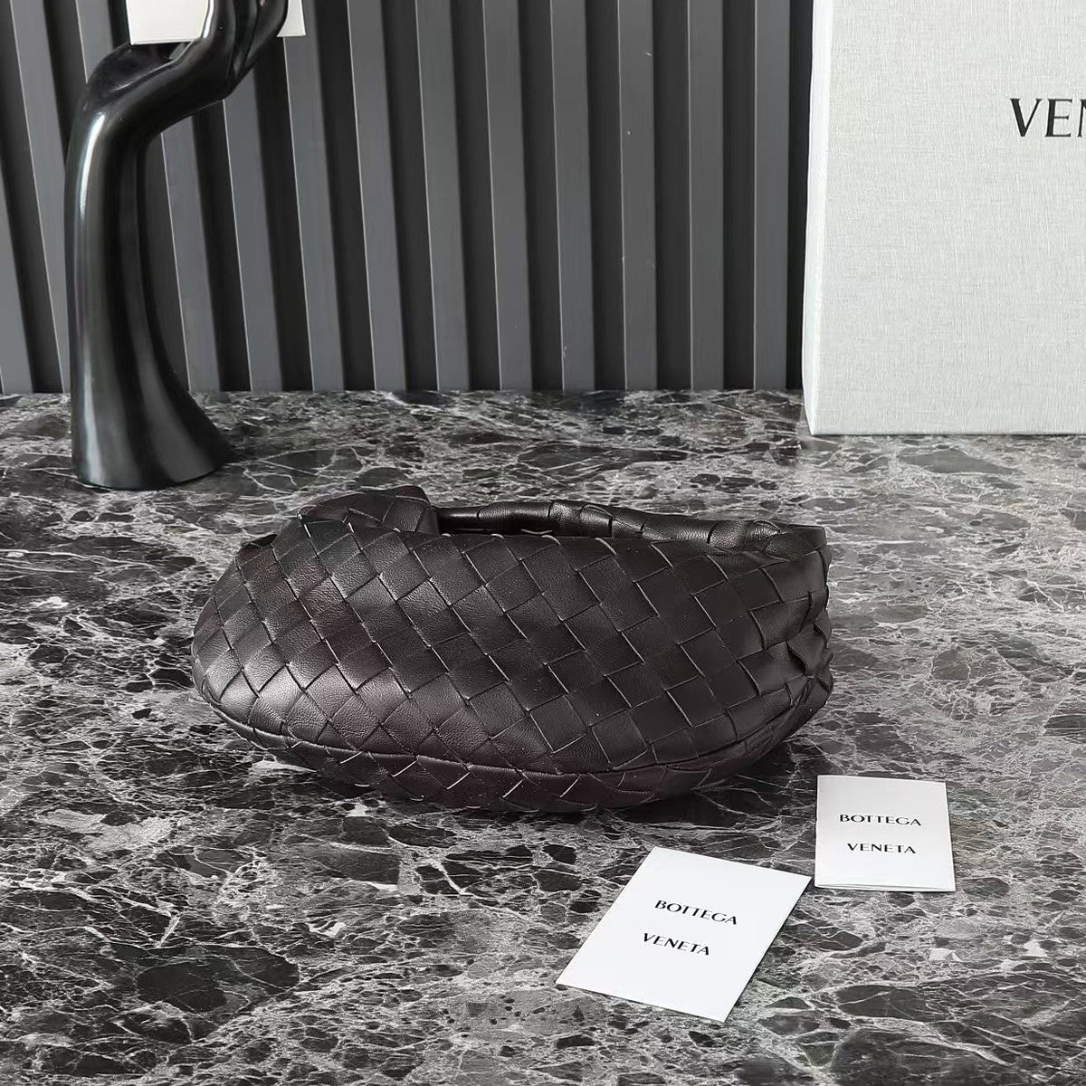 BOTTEGA VENETA 25S MINI JODIE 26 IN CHOCOLATE BROWN CALFSKIN