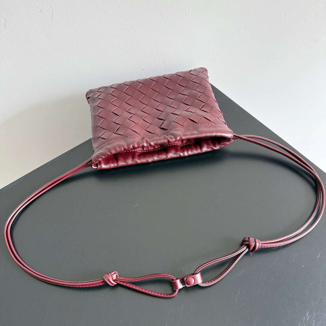 SMALL DUSTBAG 21 IN BURGUNDY LAMBSKIN