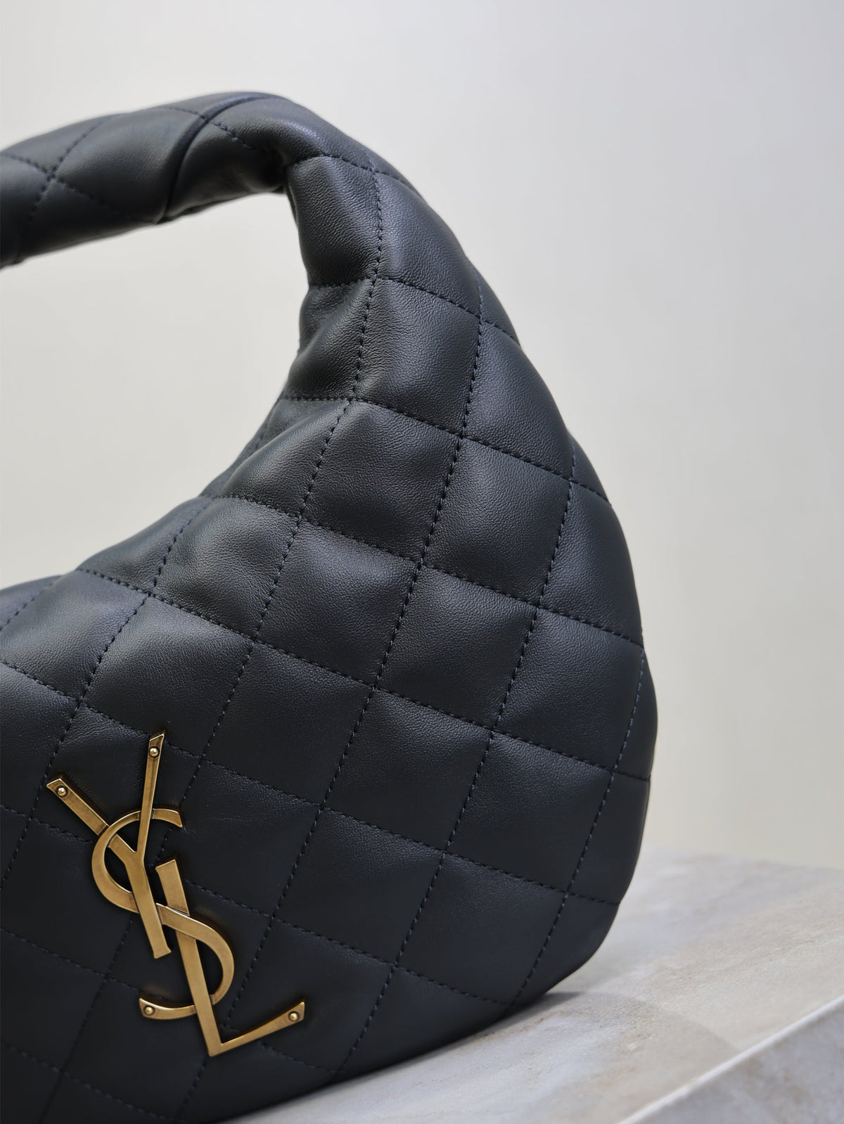YSL 25S ICARINO 17 IN BLACK QUILTED CALFSKIN GOLD HARDWARE
