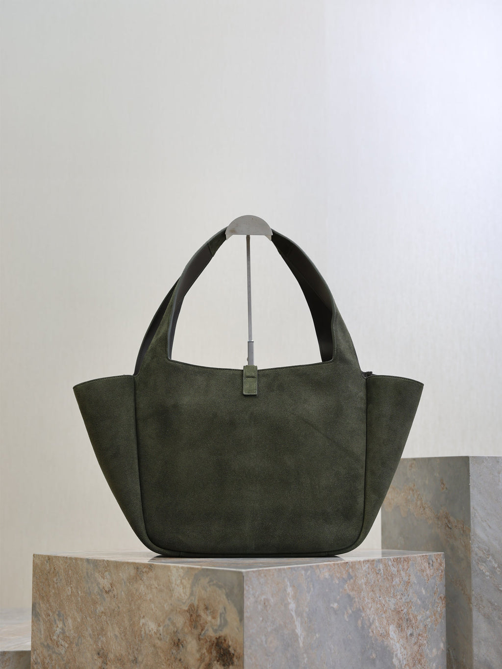 YSL 25S LE 5 À 7 BEA 50 IN DARK OLIVE SUEDE GOLD HARDWRE