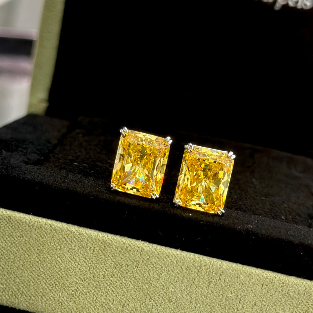 18K Tiffany Yellow Crystal Earrings