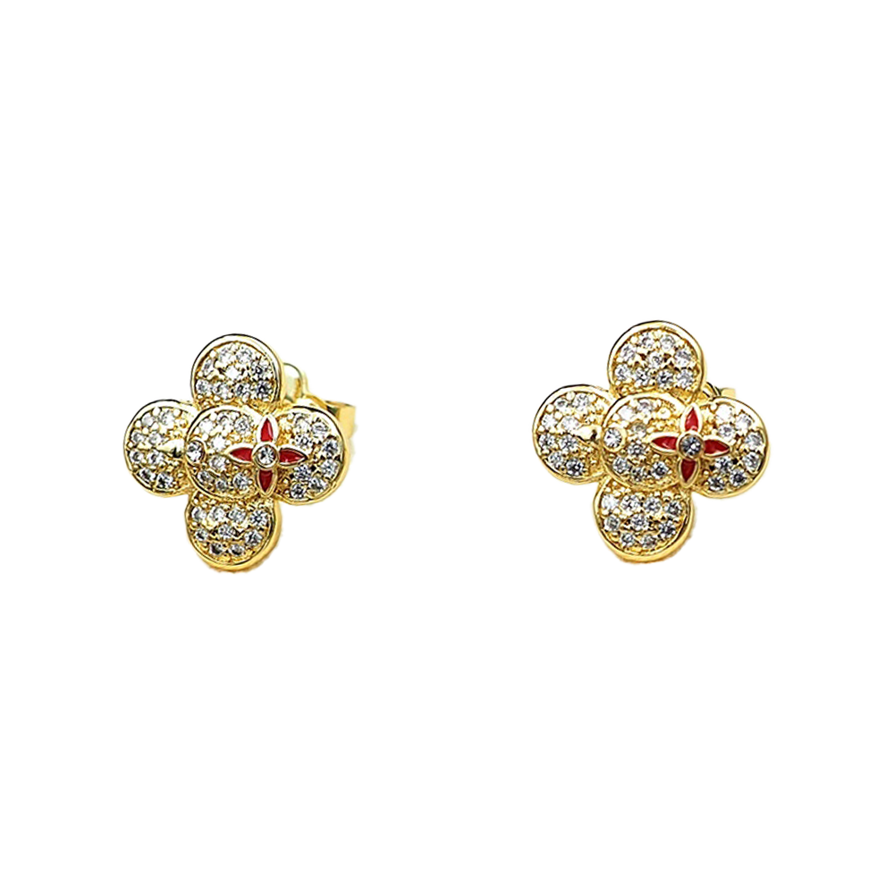 18K Louis Vuitton Vivienne Diamond Earrings