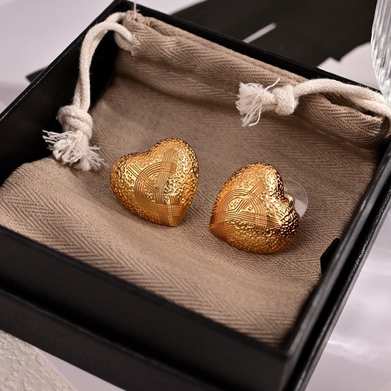 18K YSL Heart Earrings