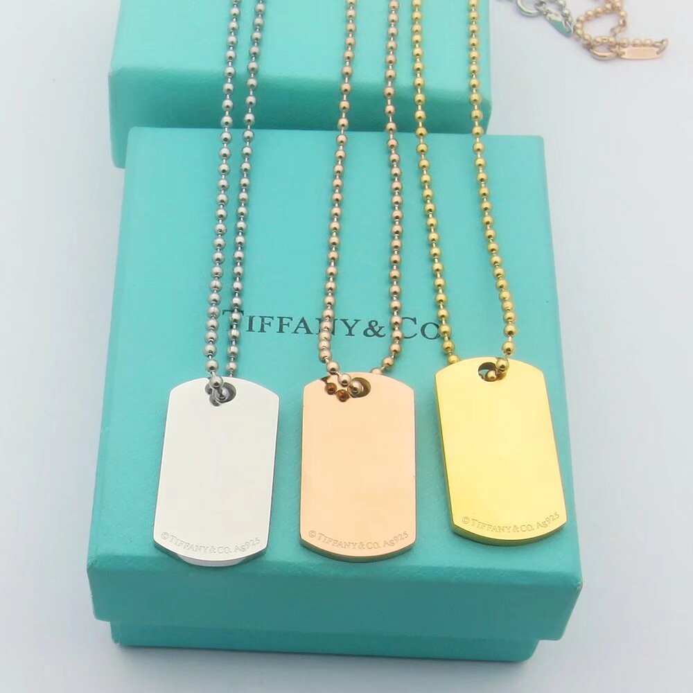18K Tiffany 1837 Makers I.D. Tag Pendant Necklace
