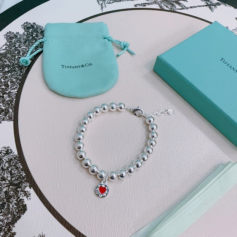 18K Return to Tiffany Red Heart Bead Bracelet
