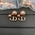 18K Petit Dior Pearl Earrings