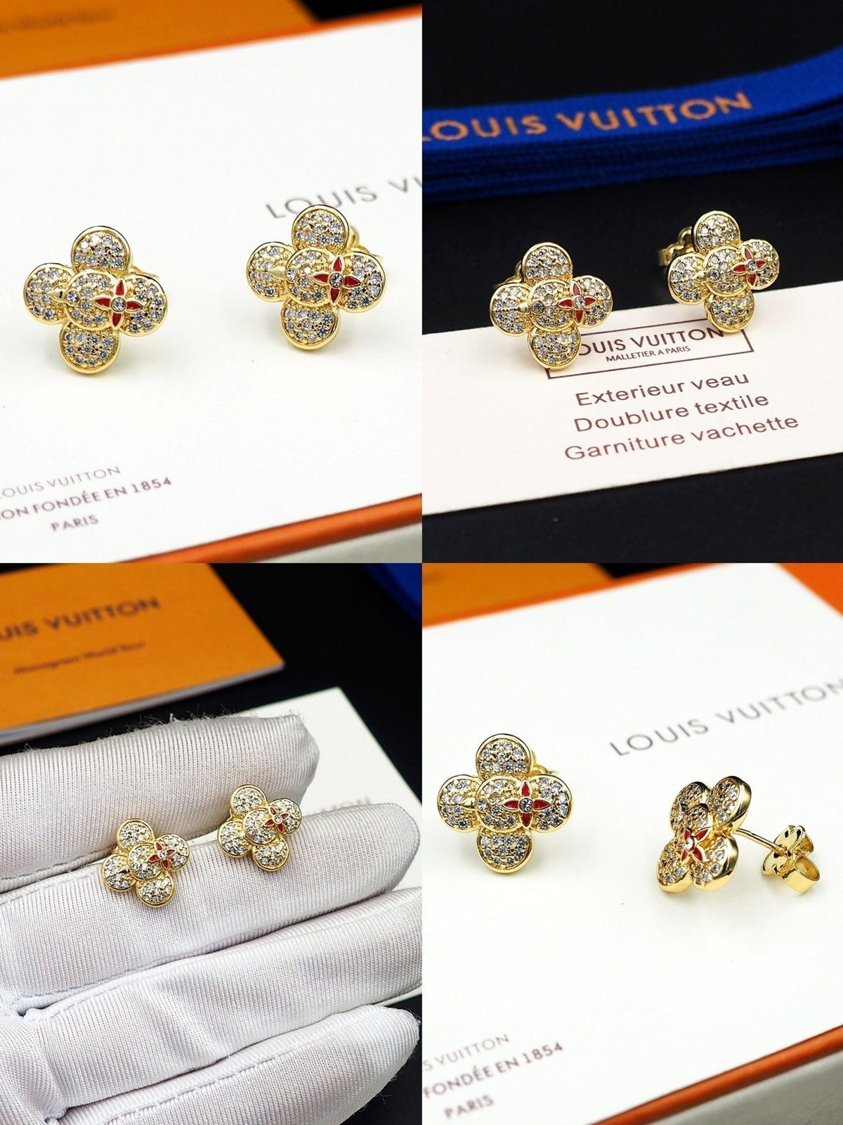 18K Louis Vuitton Vivienne Diamond Earrings