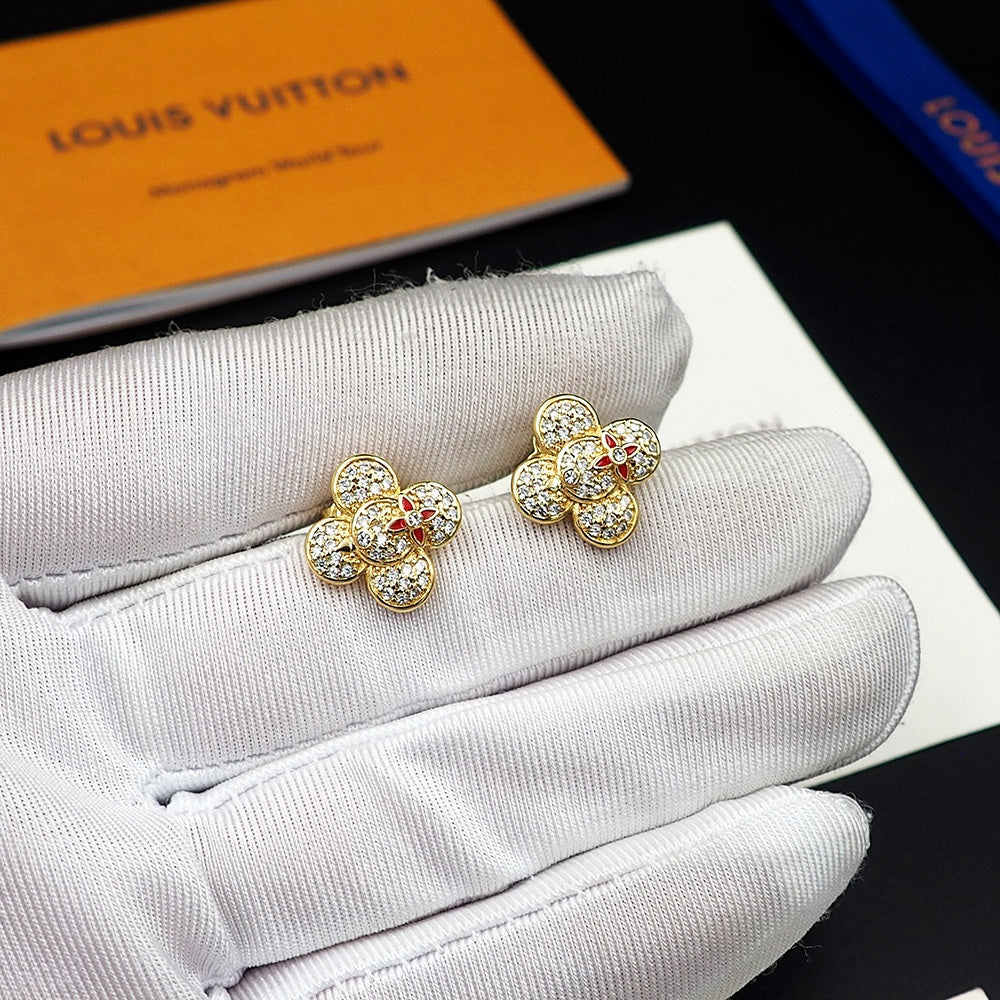 18K Louis Vuitton Vivienne Diamond Earrings