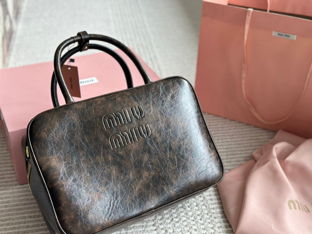 BEAU 34 BAG IN SAND/COFFEE CALFSKIN