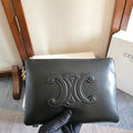 CELINE 25S HANDBAG 24MM IN BLACK GLOSSY CALFSKIN