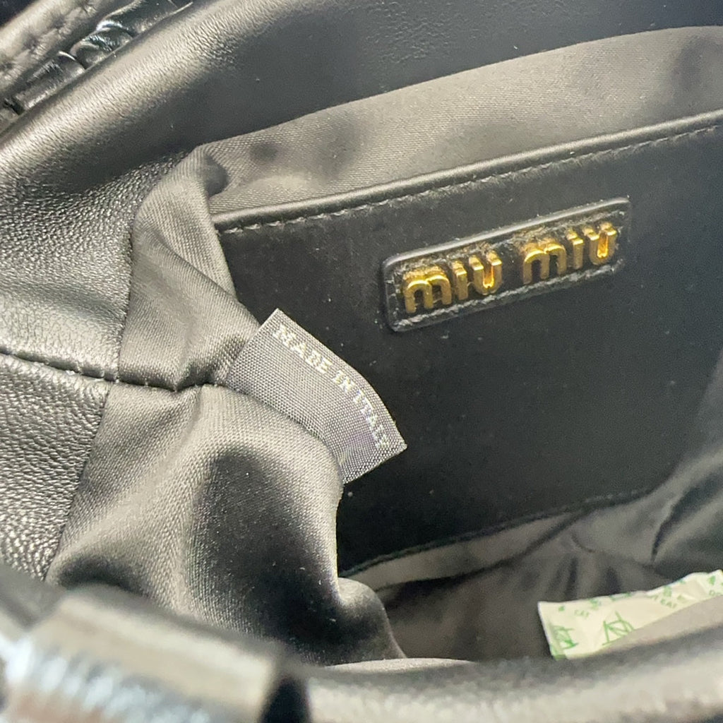 MATELASSÉ SMALL HANDBAG 17 IN BLACK LAMBSKIN