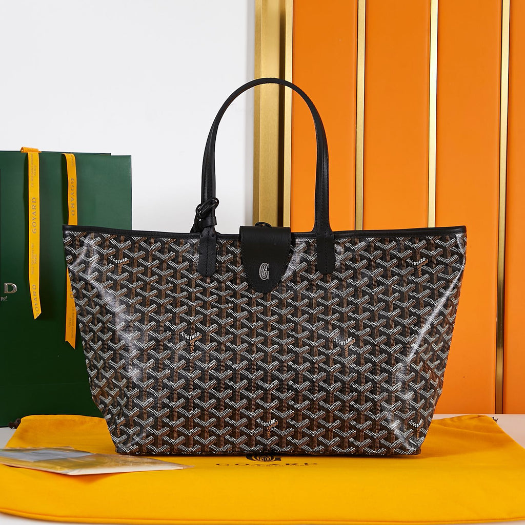 SAINT LOUIS PM 34 IN BLACK GOYARDINE CANVAS AND CALFSKIN