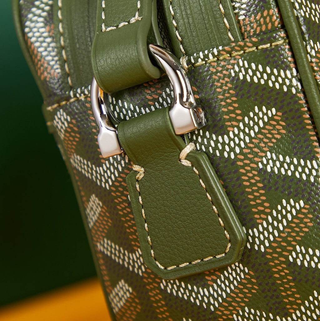CAP-VERT PM BAG 22 IN WOODLAND GREEN GOYARDINE CANVAS