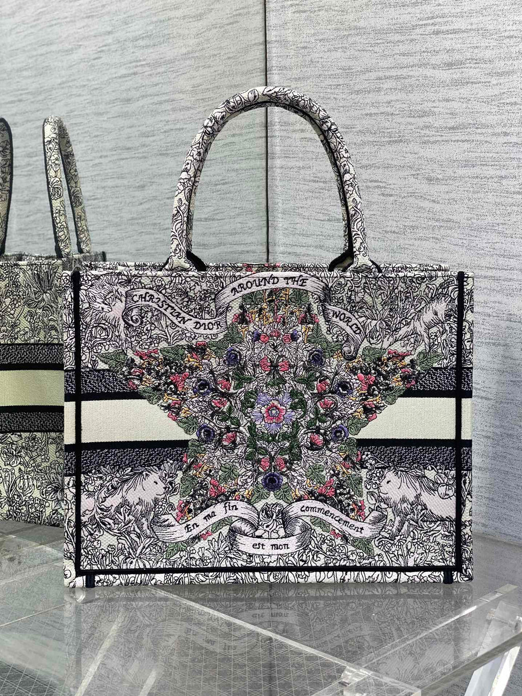 MEIDUM 36 BOOK TOTE IN COLORFUL CANVAS 226290