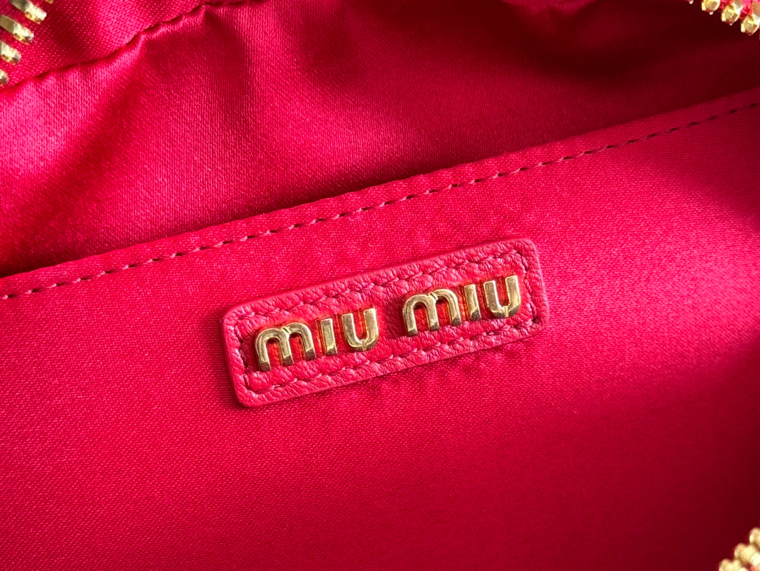 ARCADIE MATELASSÉ BAG 19 IN CERISE RED CALFSKIN GOLD HARDWARE