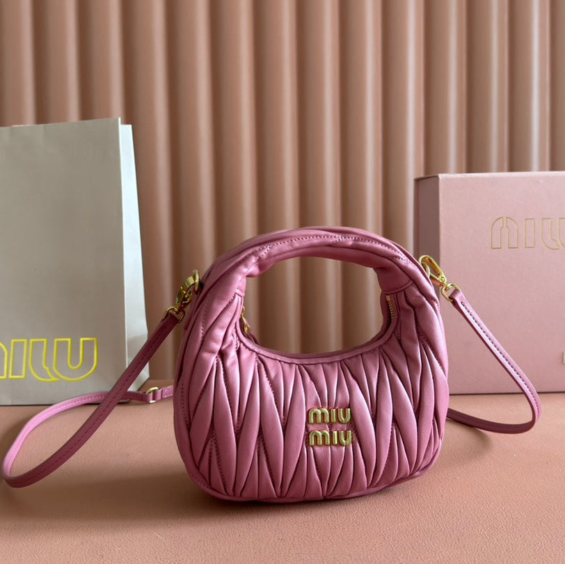 WANDER MATELASSÉ NAPPA MINI BAG 18 IN LIGHT PLUM LAMBSKIN