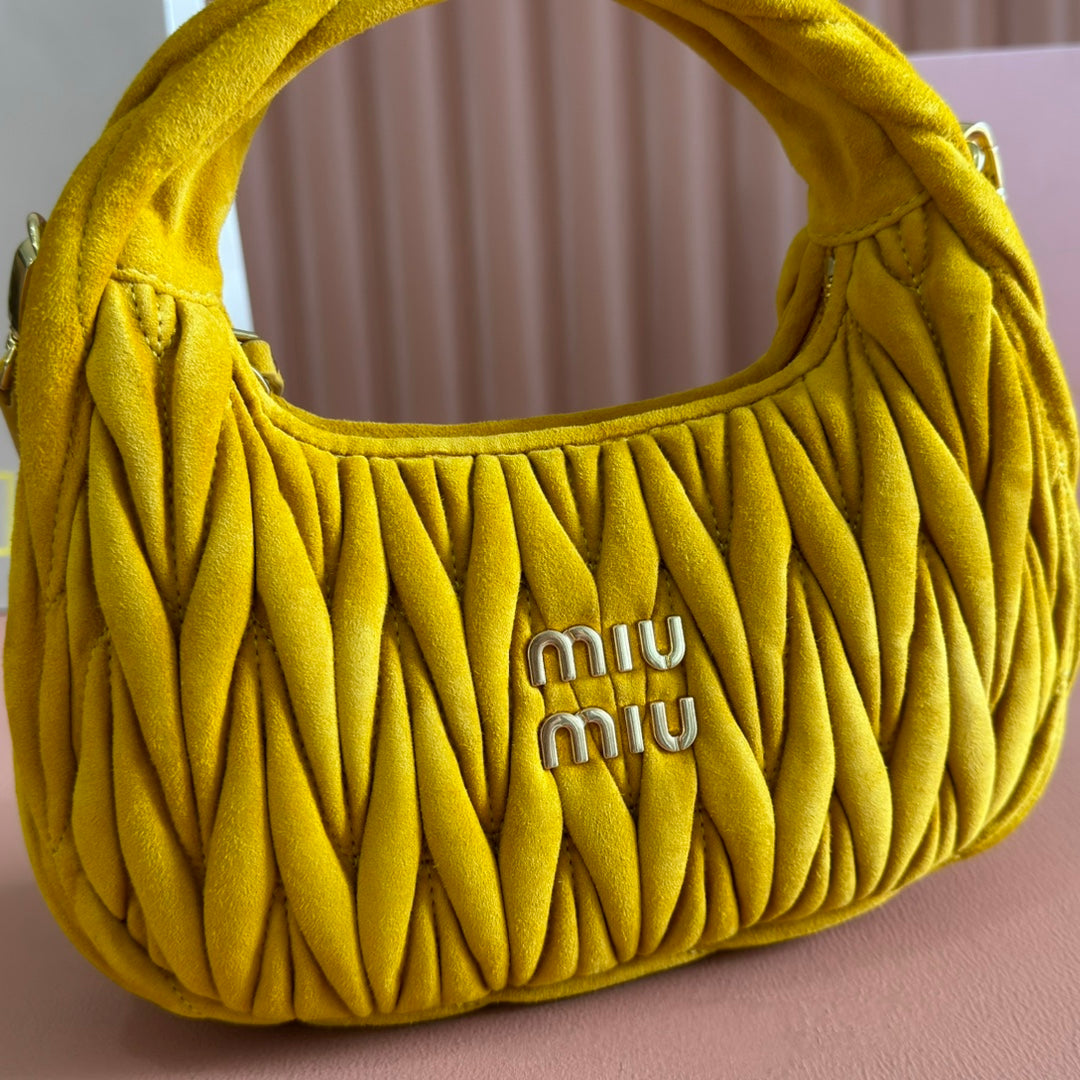 MIU MIU SUEDE HANDBAG 23 YELLOW