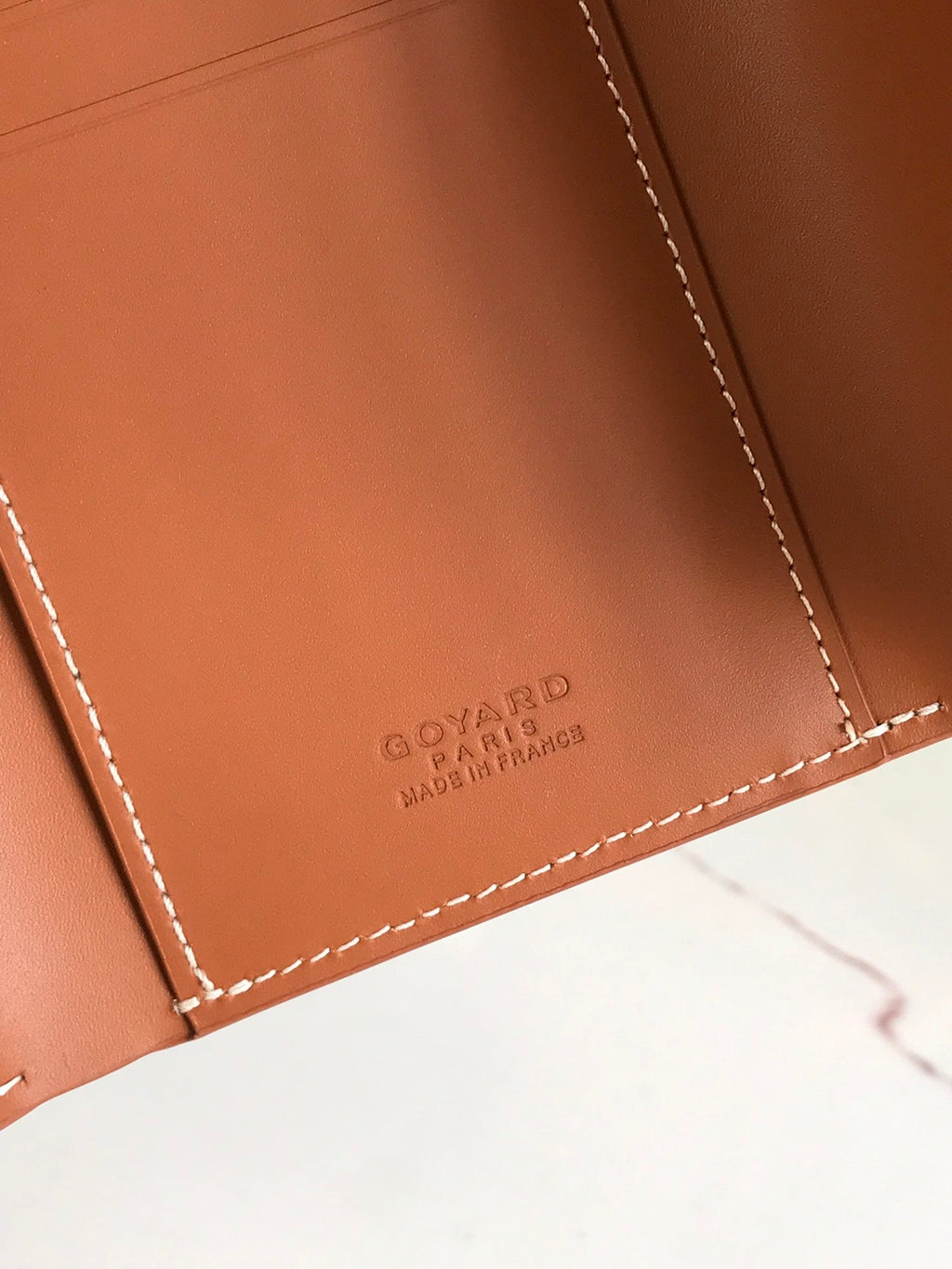 SAINT-GABRIEL WALLET 12 IN TAN CALFSKIN AND BLACK GOYARDINE CANVAS