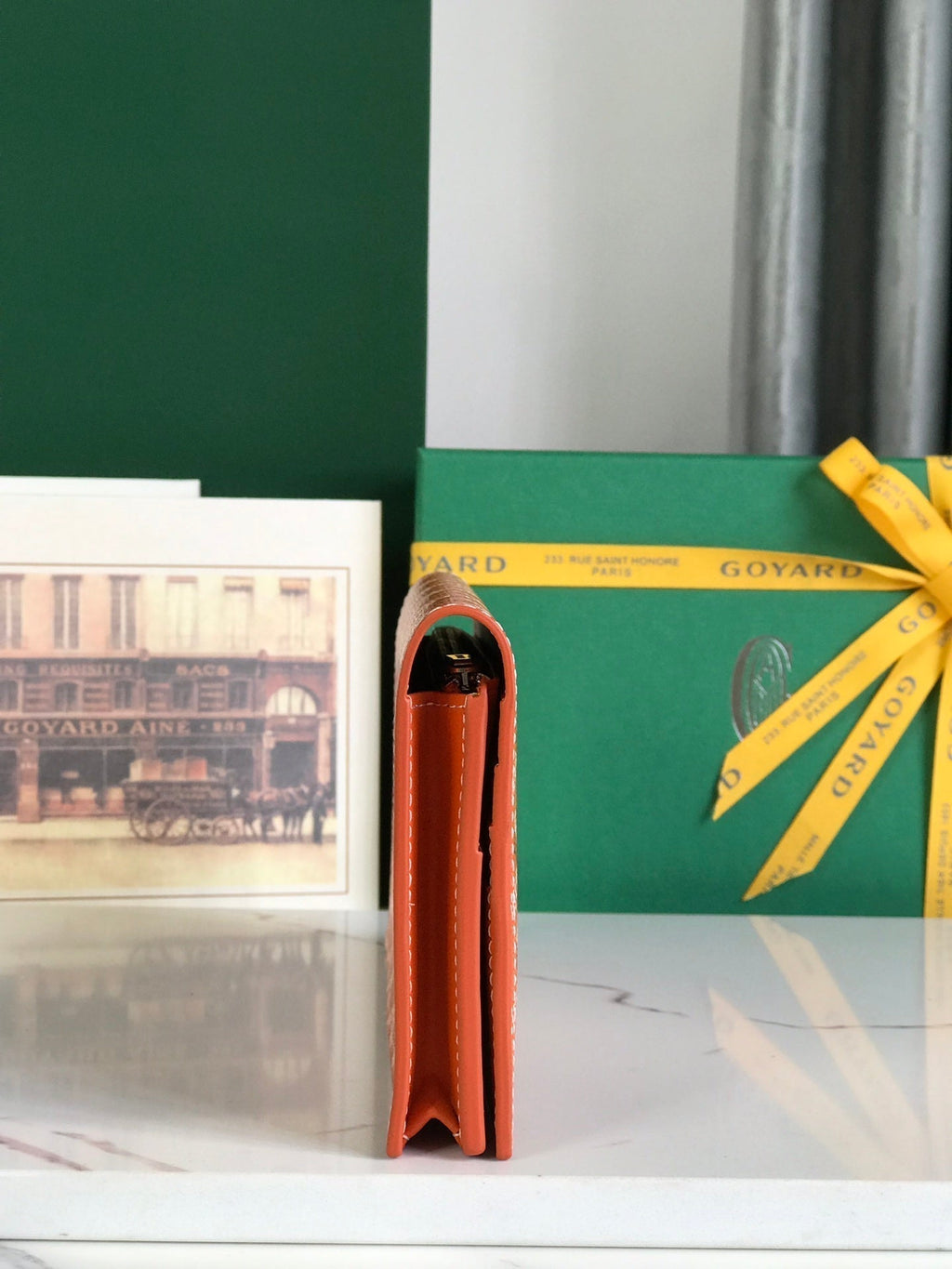 RICHELIEU WALLET 19 IN ORANGE GOYARDINE CANVAS