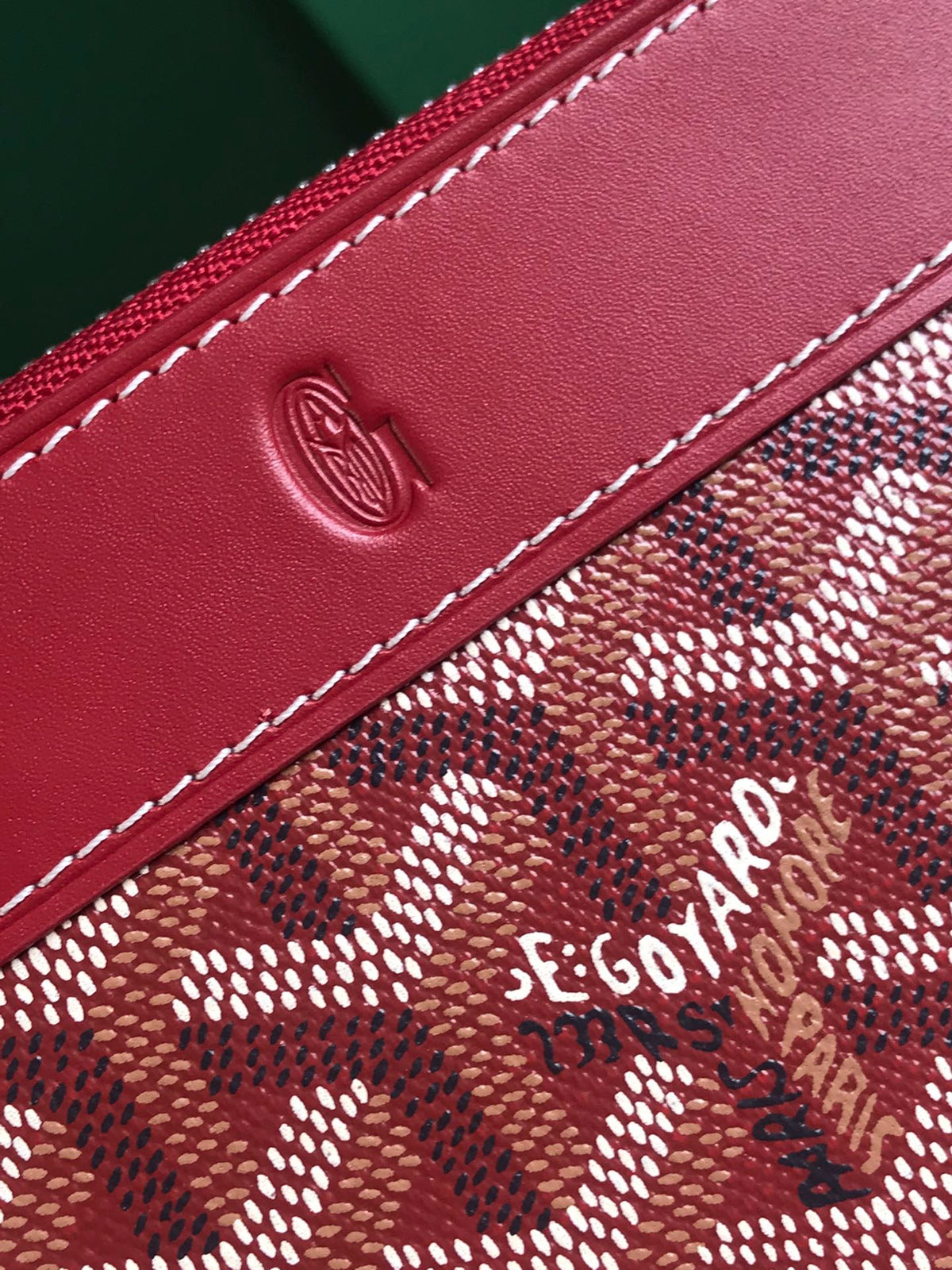 MATIGNON MINI WALLET 11 IN CLASSIC RED GOYARDINE CANVAS AND CALFSKIN