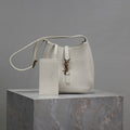 YSL 25S LE 5 À 7 BAG 16 IN BLANC VINTAGE GRAINED CALFSKIN GOLD HARDWRE