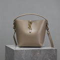YSL 25S LE 37 BUCKET 20 IN BEIGE CALFSKIN GOLD HARDWARE