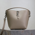 YSL 25S LE 37 BAG 20 IN DUSTY GRAY CALFSKIN SILVER HARDWRE