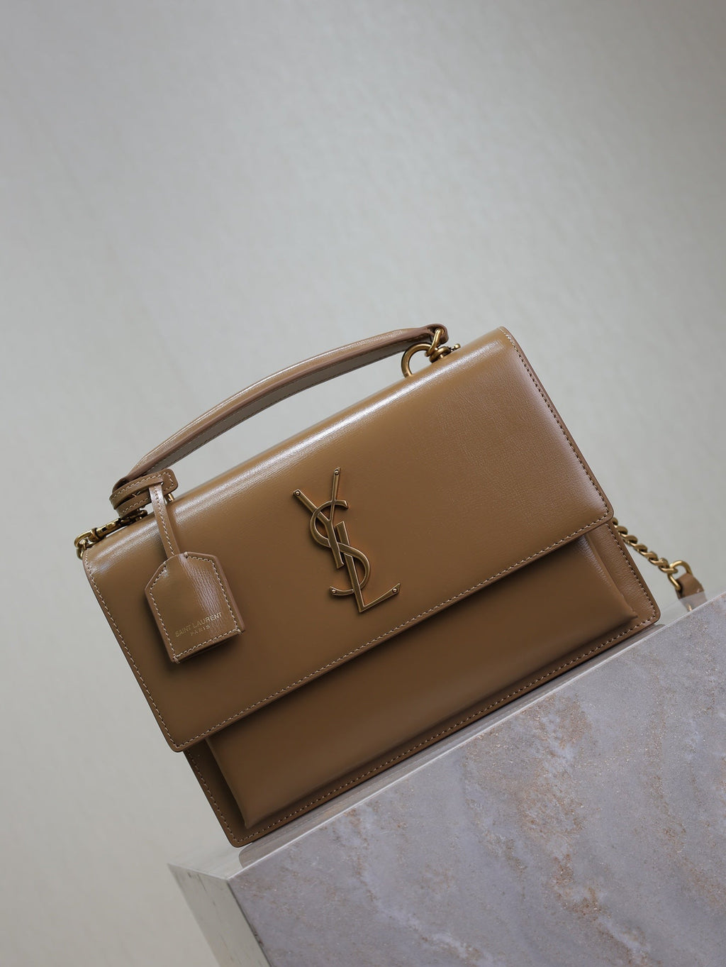 YSL 25S SUNSET MM 25 IN FOX CALFSKIN GOLD HARDWRE