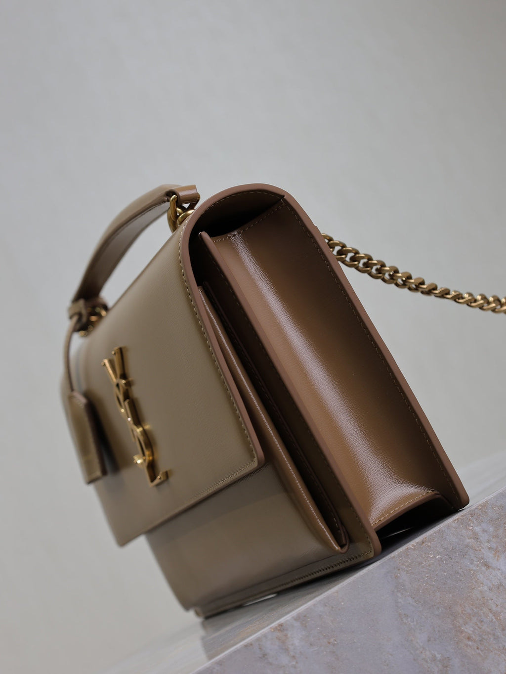 YSL 25S SUNSET MM 25 IN FOX CALFSKIN GOLD HARDWRE