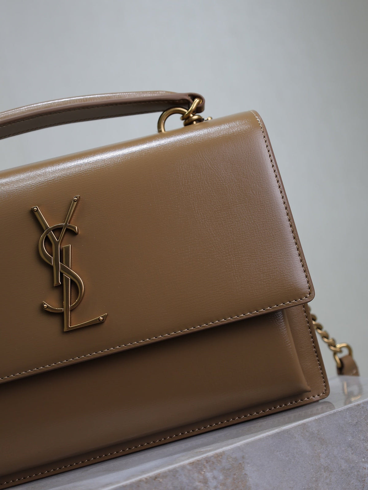 YSL 25S SUNSET MM 25 IN FOX CALFSKIN GOLD HARDWRE