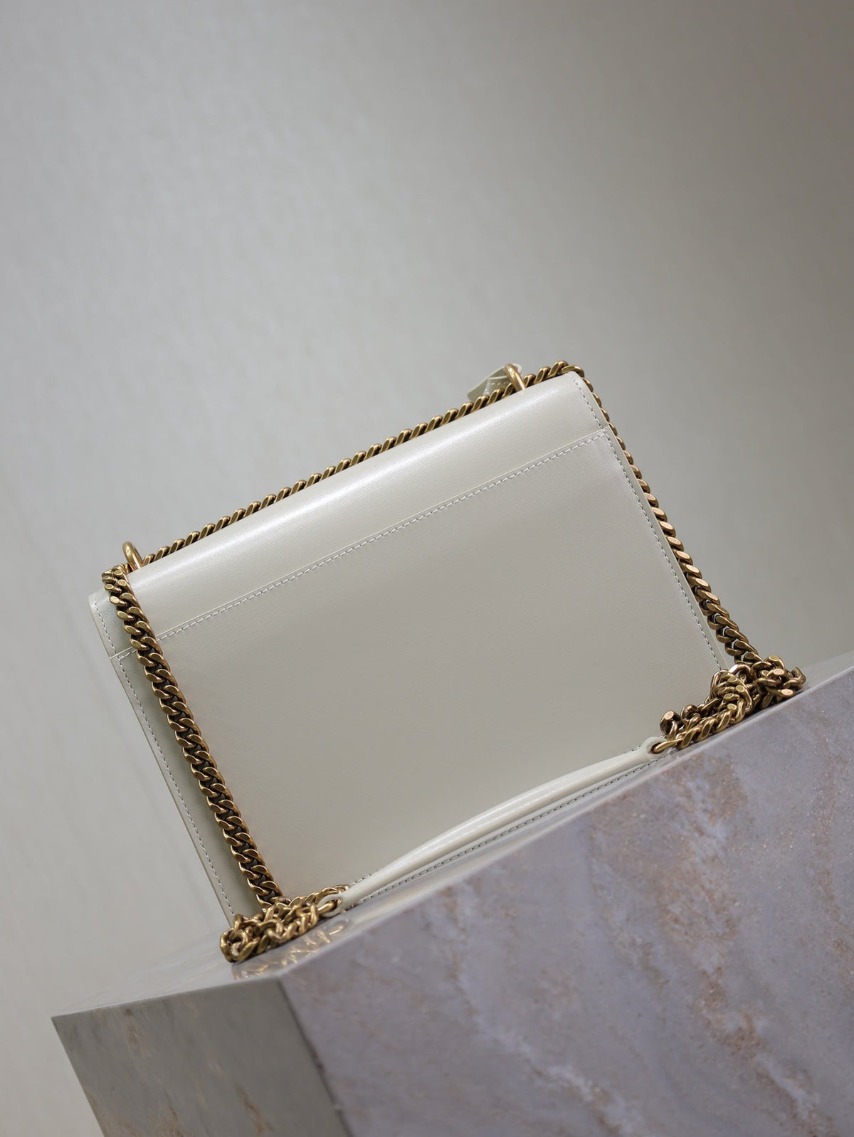 YSL 25S SUNSET BAG 22 IN IVORY CALFSKIN GOLD HARDWRE
