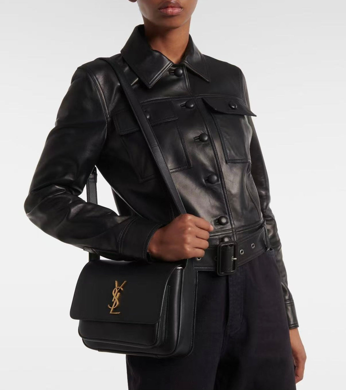 YSL 25S NIKI BABY 22 IN BLACK CALFSKIN GOLD HARDWARE
