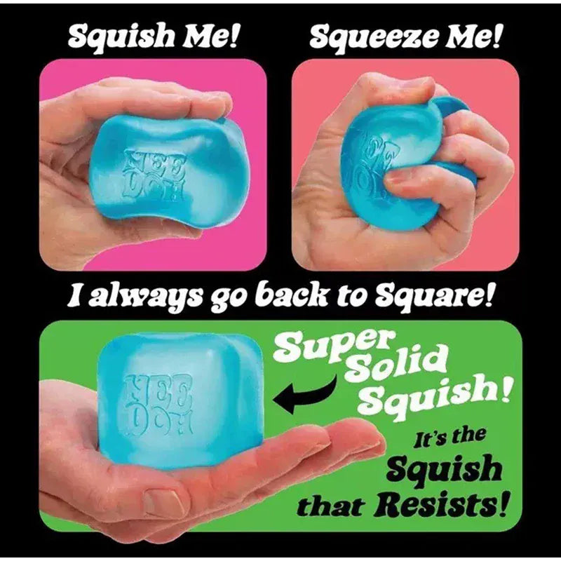 Needoh Nice Cube Sensory Stress Reliever Fidget Tool for Anxiety & Focus Desk Sensory Cube for Adults & Kids