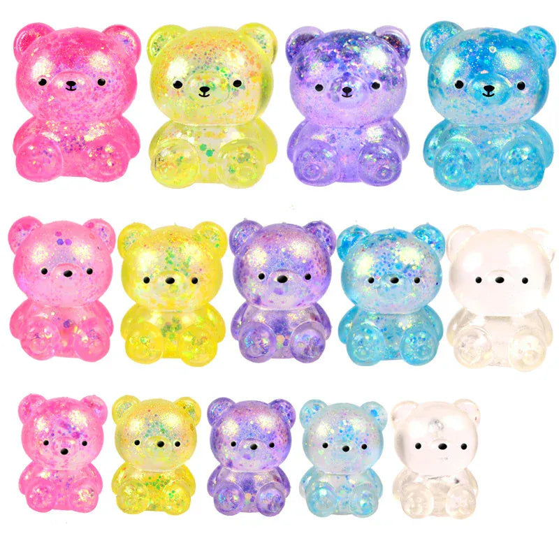Squishy Glitter Bear Stress Toy - Slow Rebound Sensory Fidget
