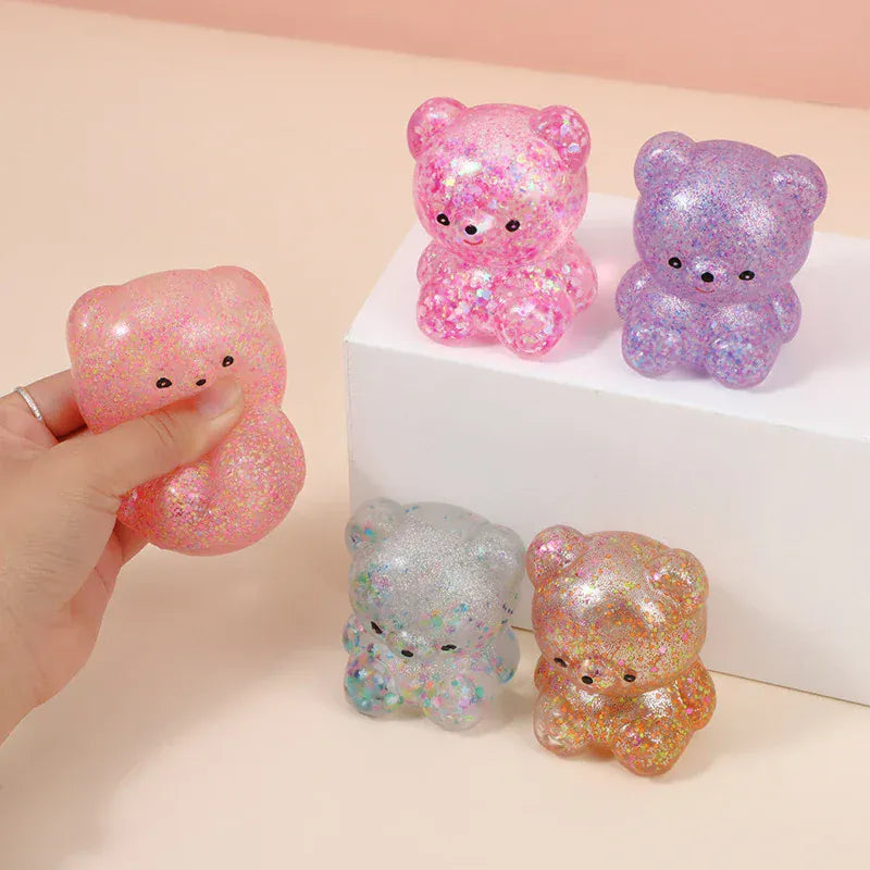 Squishy Glitter Bear Stress Toy - Slow Rebound Sensory Fidget